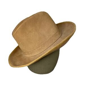 VTG 70s Skully’s By Henschel Tan Suede Cowboy Western Hat Boho Women Small